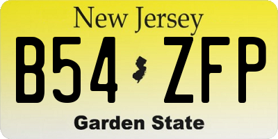 NJ license plate B54ZFP