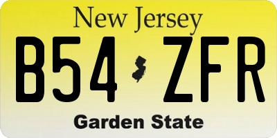 NJ license plate B54ZFR