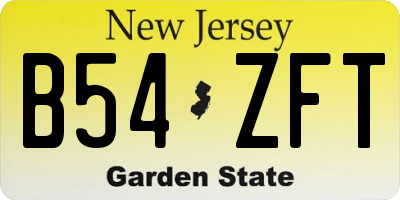 NJ license plate B54ZFT