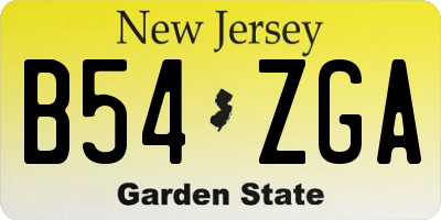 NJ license plate B54ZGA