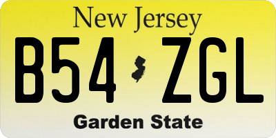 NJ license plate B54ZGL