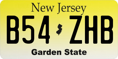 NJ license plate B54ZHB