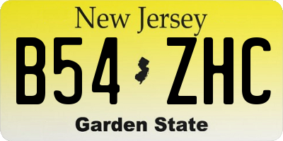 NJ license plate B54ZHC
