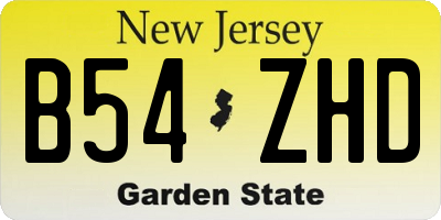 NJ license plate B54ZHD