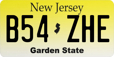 NJ license plate B54ZHE