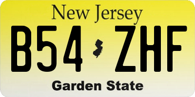 NJ license plate B54ZHF