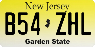 NJ license plate B54ZHL