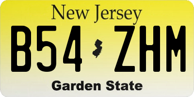 NJ license plate B54ZHM