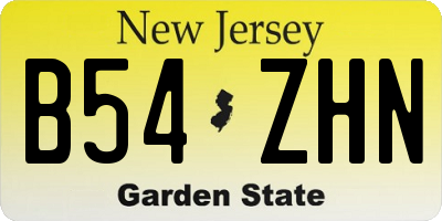 NJ license plate B54ZHN