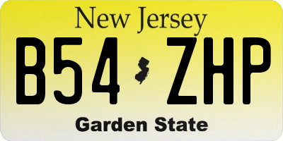 NJ license plate B54ZHP