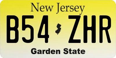 NJ license plate B54ZHR
