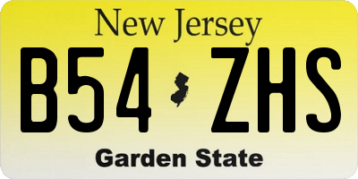 NJ license plate B54ZHS