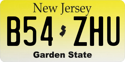 NJ license plate B54ZHU