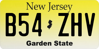 NJ license plate B54ZHV