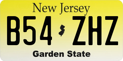 NJ license plate B54ZHZ