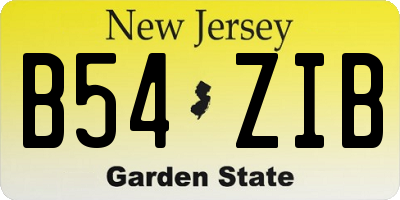 NJ license plate B54ZIB