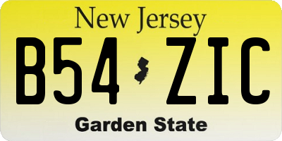 NJ license plate B54ZIC