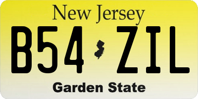 NJ license plate B54ZIL