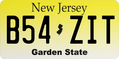 NJ license plate B54ZIT