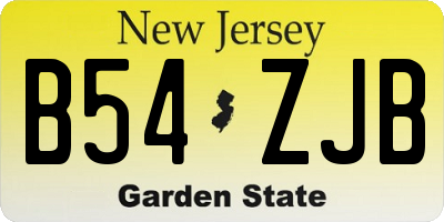 NJ license plate B54ZJB