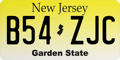 NJ license plate B54ZJC