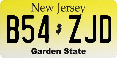 NJ license plate B54ZJD