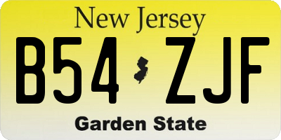 NJ license plate B54ZJF
