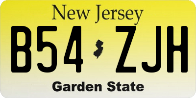 NJ license plate B54ZJH
