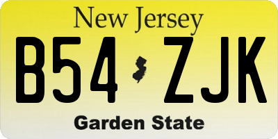 NJ license plate B54ZJK