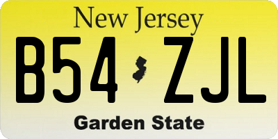 NJ license plate B54ZJL