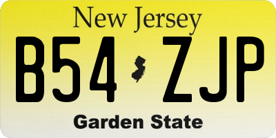 NJ license plate B54ZJP