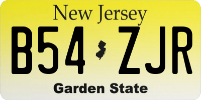 NJ license plate B54ZJR