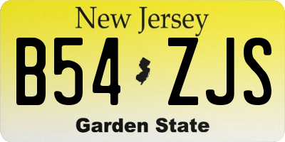 NJ license plate B54ZJS