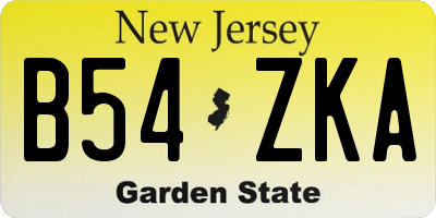 NJ license plate B54ZKA