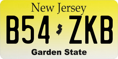 NJ license plate B54ZKB