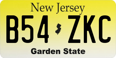 NJ license plate B54ZKC