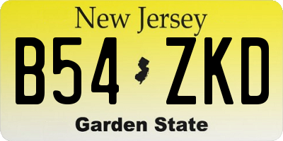 NJ license plate B54ZKD