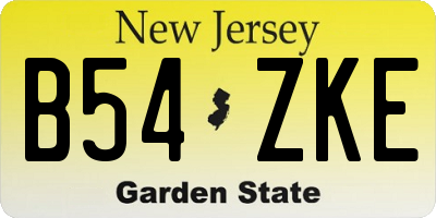NJ license plate B54ZKE