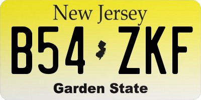 NJ license plate B54ZKF
