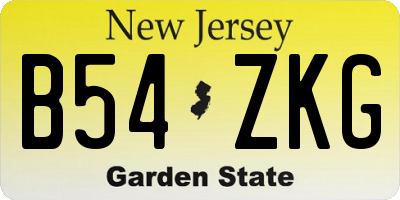 NJ license plate B54ZKG