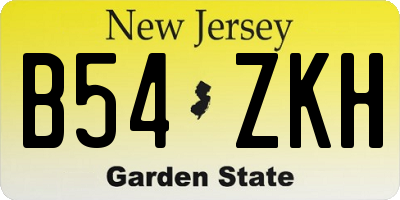 NJ license plate B54ZKH
