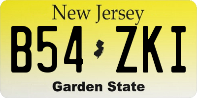 NJ license plate B54ZKI