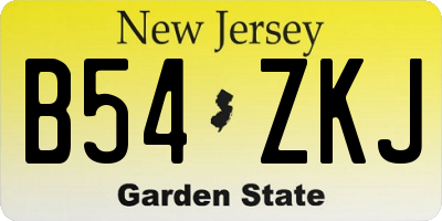 NJ license plate B54ZKJ