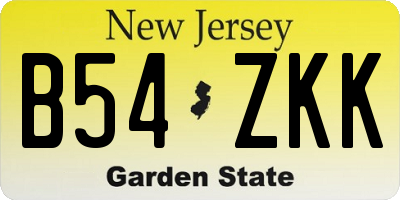 NJ license plate B54ZKK
