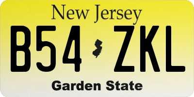 NJ license plate B54ZKL