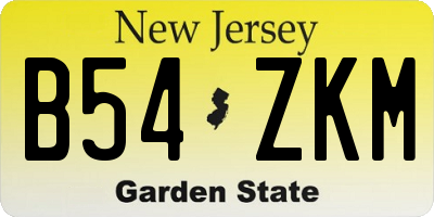 NJ license plate B54ZKM