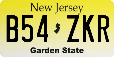 NJ license plate B54ZKR