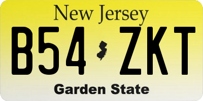 NJ license plate B54ZKT
