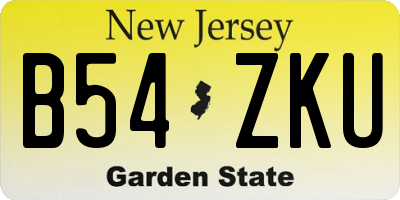 NJ license plate B54ZKU