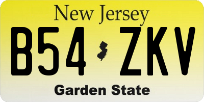 NJ license plate B54ZKV
